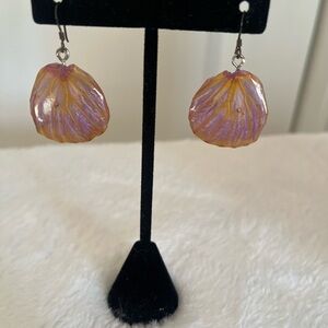 Purple and Gold Butterfly Wing Earrings